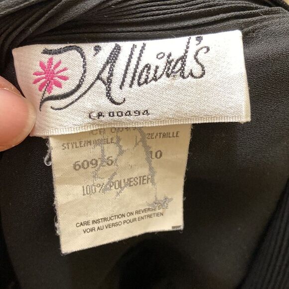 D'Allaird's Vintage Black‎ Chiffon Sheer High Collared Secretary Blouse - Picture 9 of 11